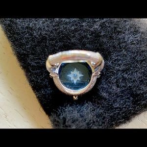 JUDITH RIPKA - sapphire star sterling silver ring